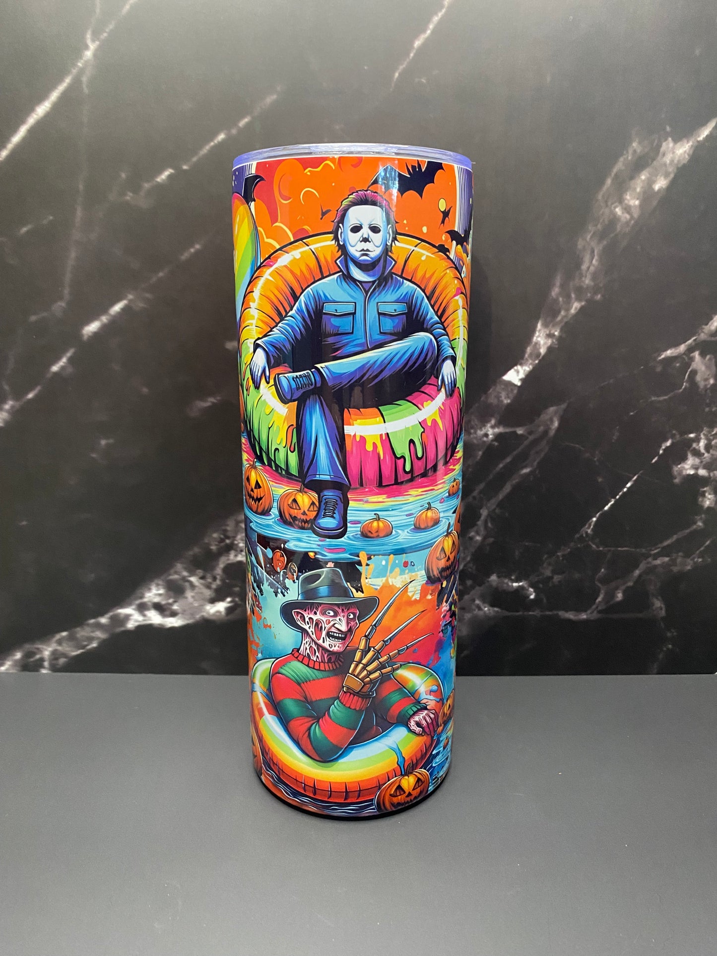 Colorful Halloween Horror Movies Characters- 20oz Tumbler Cup