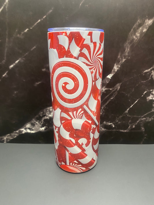 Christmas Candy Cane 20oz Tumbler Cup