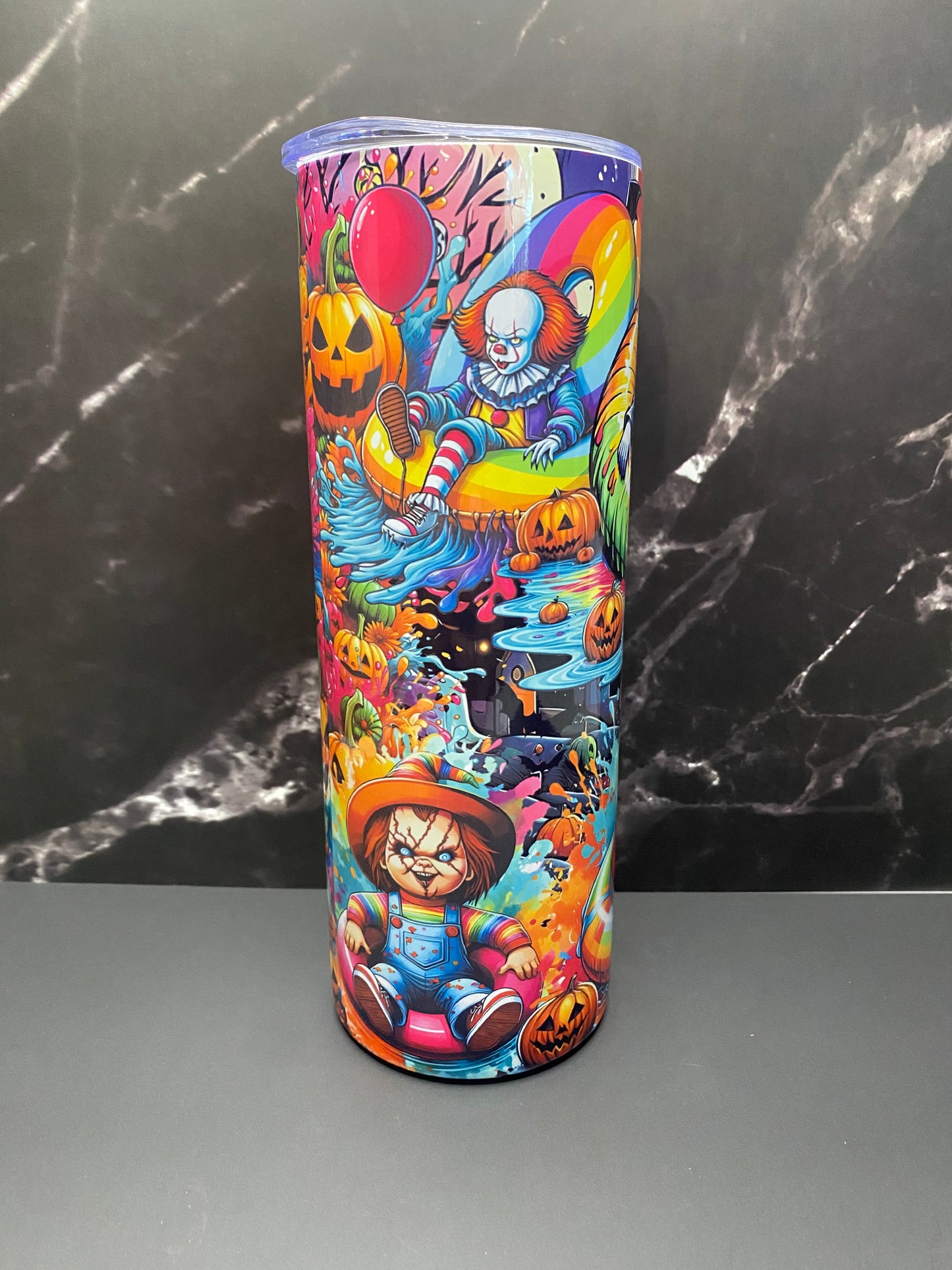 Colorful Halloween Horror Movies Characters- 20oz Tumbler Cup