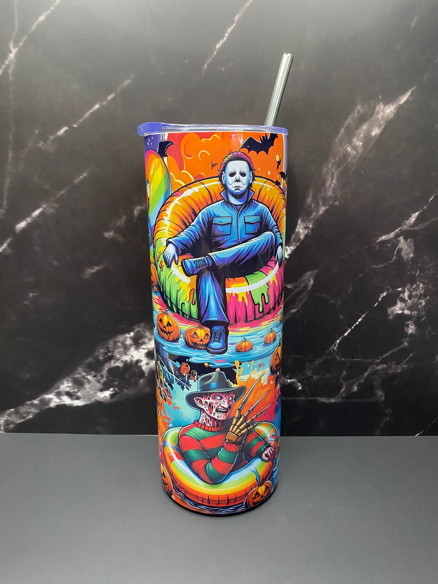 Colorful Halloween Horror Movies Characters- 20oz Tumbler Cup