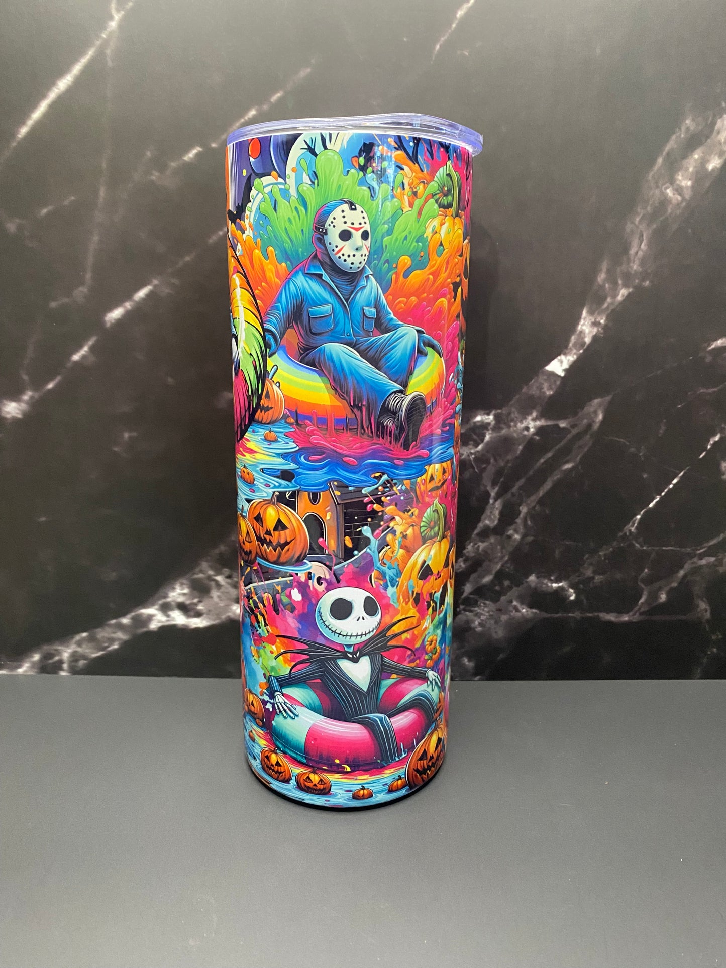 Colorful Halloween Horror Movies Characters- 20oz Tumbler Cup