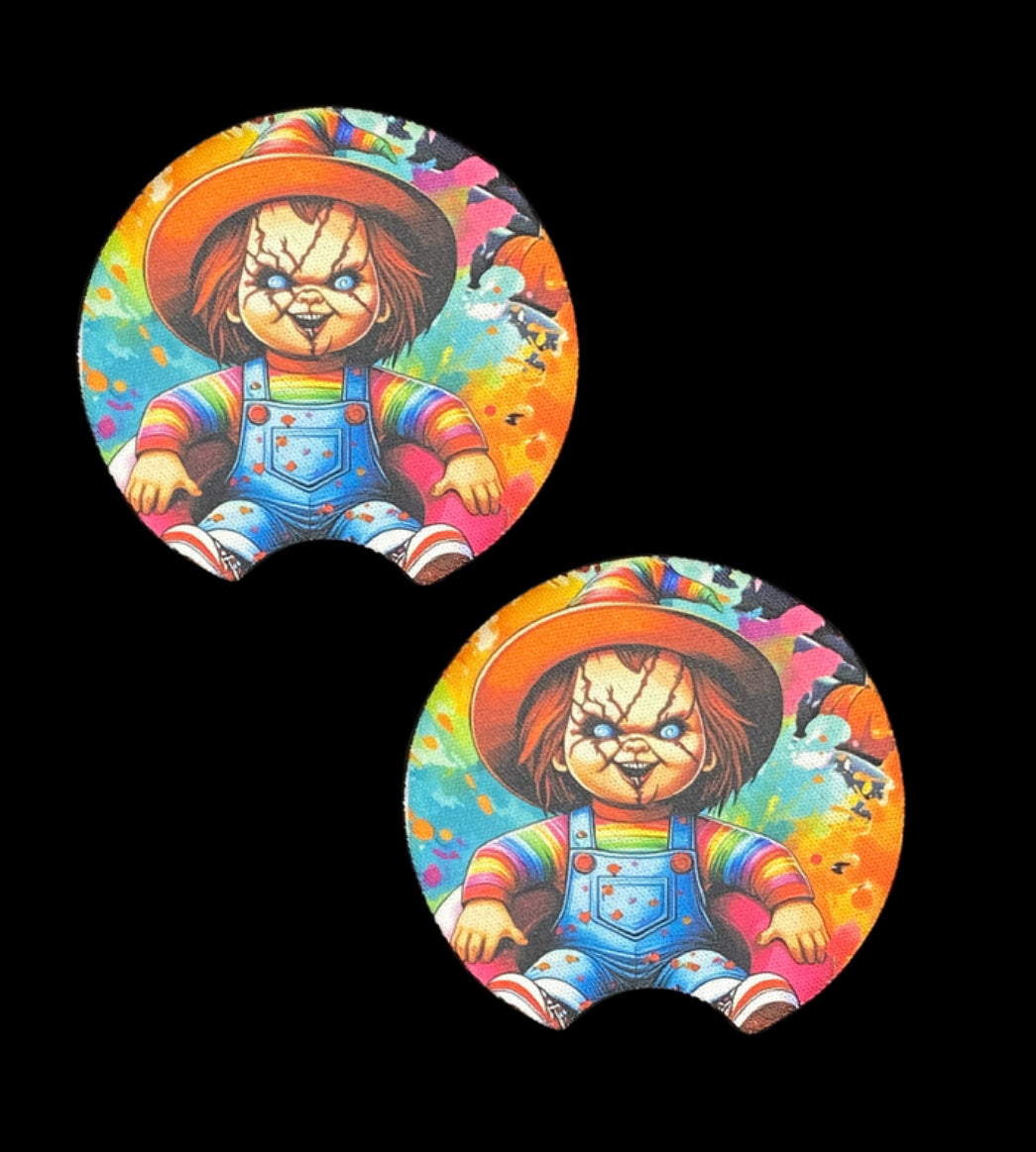 Chucky Halloween Car Coasters