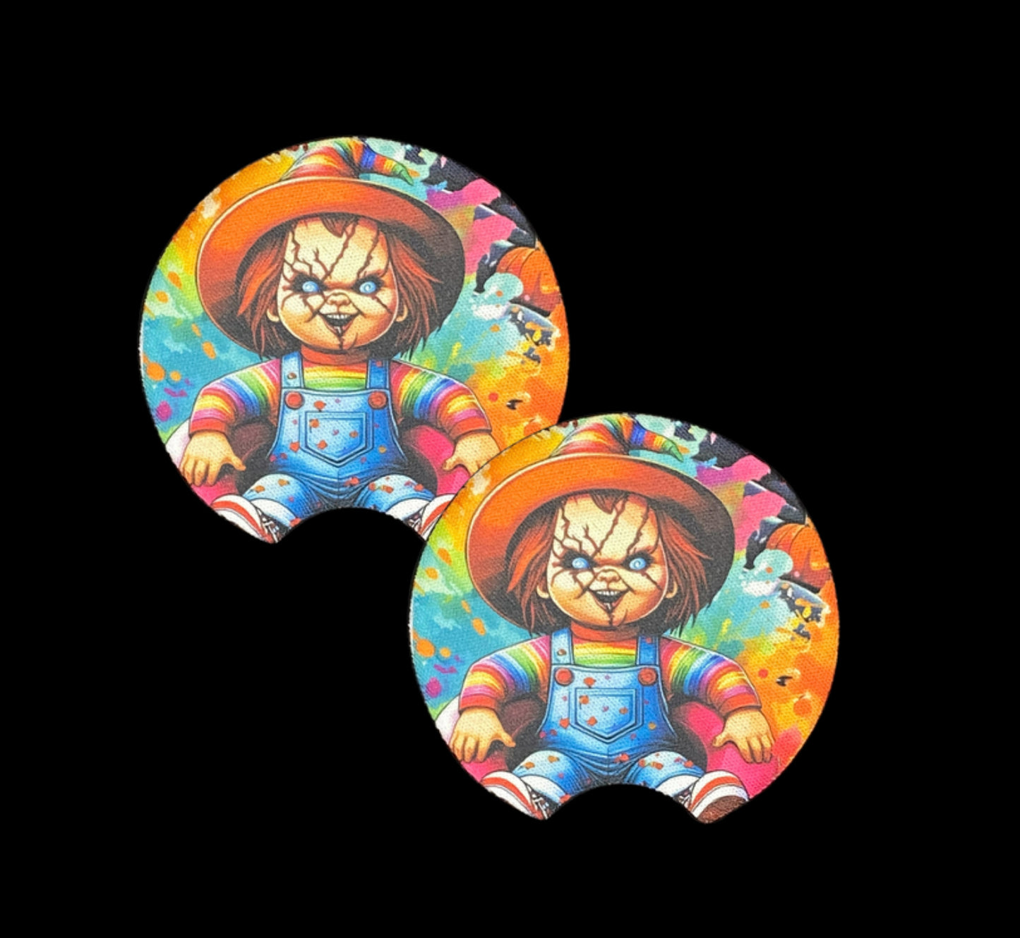 Chucky Halloween Car Coasters